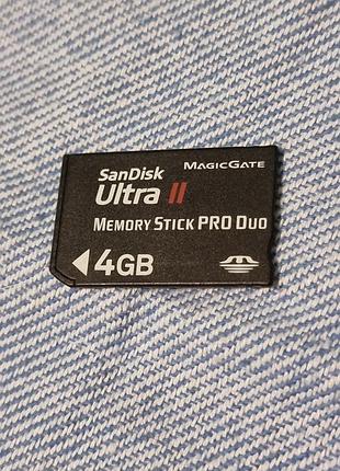 Карта памяти 4 гб sandisk ultra ii (2) 8.81/17.1 memory stick pro duo memorystick сандиск ультра мемористик psp