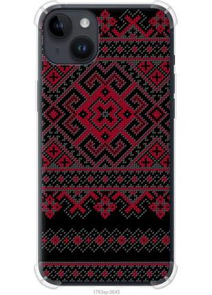 Чехол на iphone 14 plus вышиванка 52 из силикона fch_0153999