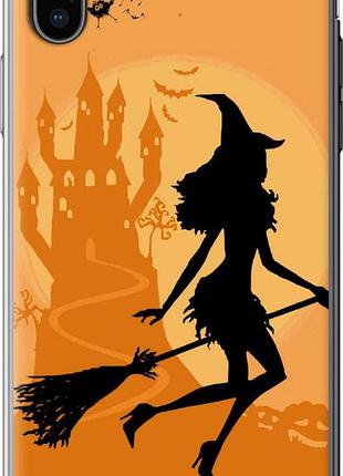 Чехол на iphone xs ведьма на метле из силикона fch_0154307