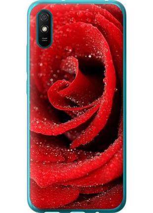 Чехол на xiaomi redmi 9a красная роза из силикона fch_0009222