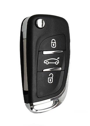 Викидний ключ, корпус під чіп, 3кн, peugeot, ніша ce0523, hu83, new