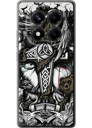 Чехол на xiaomi redmi note 14 pro 4g тату викинг из силикона fch_0150408