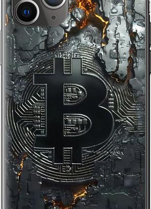 Чехол на iphone 11 pro max раскаленный биткойн из силикона fch_0142736