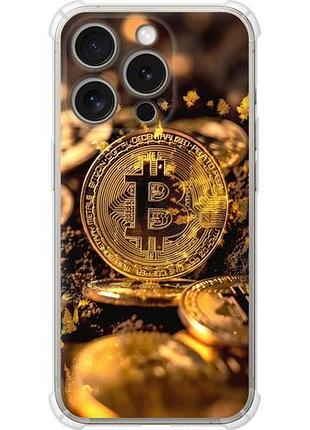 Чехол на iphone 15 pro золотая лихорадка биткойна из силикона fch_0151324