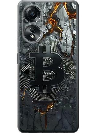 Чехол на oppo a58 4g раскаленный биткойн из силикона fch_0150523