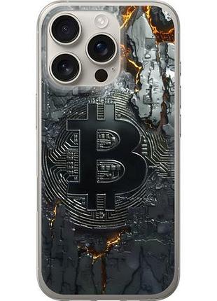 Чехол на iphone 16 pro раскаленный биткойн из силикона fch_0142739