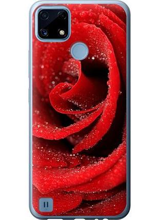 Чехол на realme c21 красная роза из силикона fch_0154095