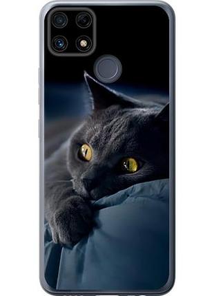 Чехол на realme c25s дымчатый кот из силикона fch_0149626