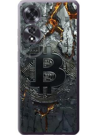 Чехол на oppo a60 4g раскаленный биткойн из силикона fch_0150525