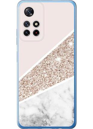 Чехол на xiaomi poco m4 pro 5g пастельный мрамор из силикона fch_0151078