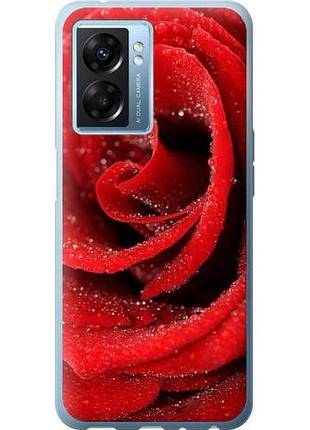 Чехол на oppo a77 5g красная роза из силикона fch_0154112