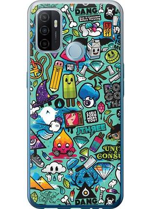Чехол на oppo a53 стикер бомбинг 1 из силикона fch_0153238