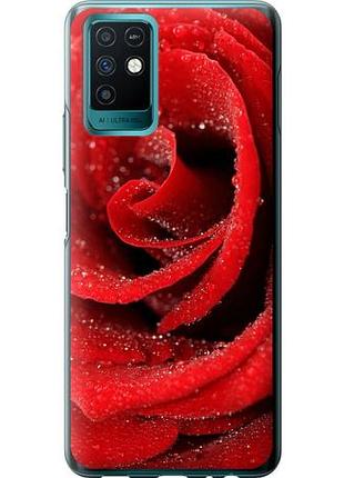 Чехол на infinix note 10 красная роза из силикона fch_0154102