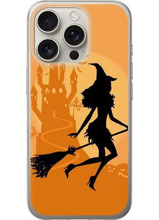 Чехол на iphone 16 pro ведьма на метле из силикона fch_0147664
