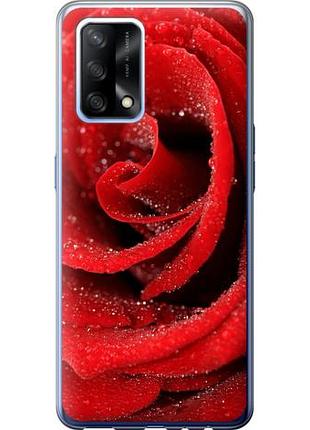 Чехол на oppo a74 красная роза из силикона fch_0154098