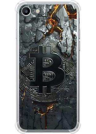 Чехол на iphone 7 раскаленный биткойн из силикона fch_0150553
