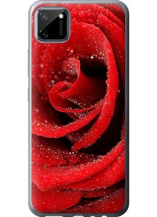 Чехол на realme c11 2020 красная роза из силикона fch_0154117