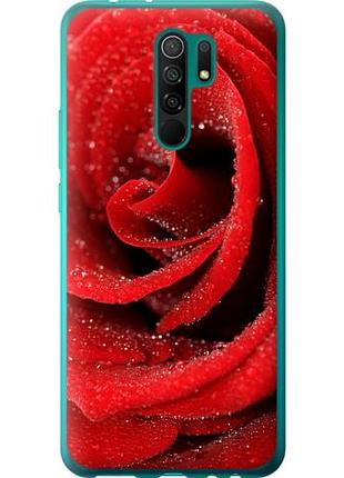 Чехол на xiaomi redmi 9 красная роза из силикона fch_0009224