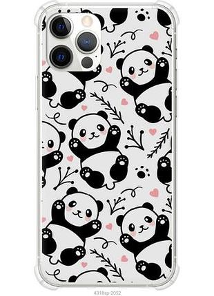 Чехол на iphone 12 pro панды из силикона fch_0152459