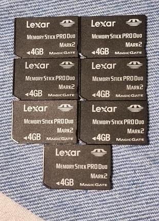 Карта памяти 4 гб lexar mark 2 5.12-6.92/7.68-17.8 memory stick pro duo memorystick mark2 лексар мемористик psp