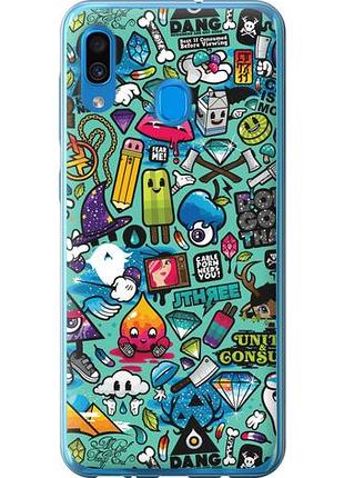 Чехол на samsung galaxy a30 2019 a305f стикер бомбинг 1 из пластика fch_0000698