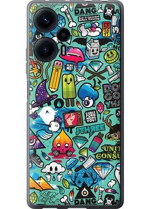 Чехол на xiaomi redmi note 12 turbo стикер бомбинг 1 из силикона fch_0153261