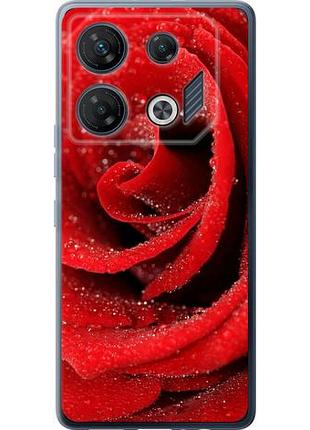 Чехол на infinix gt 10 pro красная роза из силикона fch_0154172