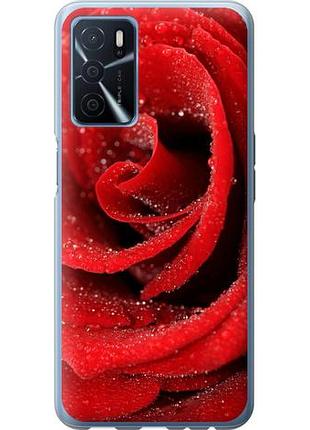 Чехол на oppo a16 красная роза из силикона fch_0154174