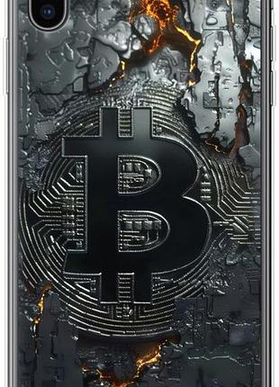 Чехол на iphone xs max раскаленный биткойн из силикона fch_0150587