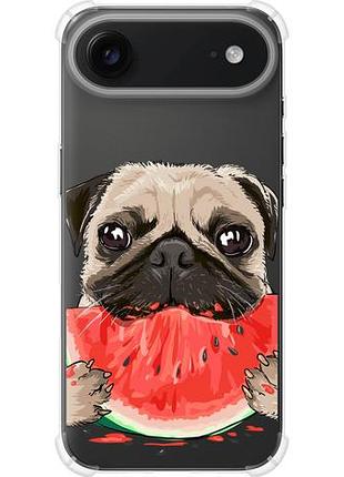 Чехол на iphone 17 air мопс и арбуз из силикона fch_0154829