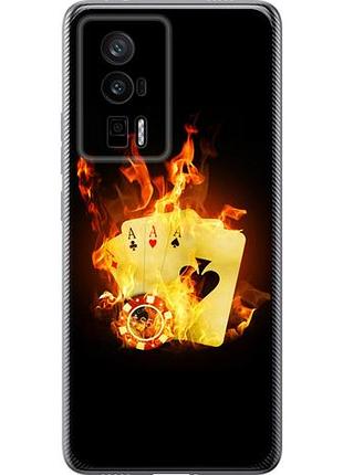 Чехол на xiaomi poco f5 pro 5g горящие карты из силикона fch_0155733
