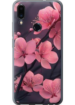 Чехол на meizu note 9 пурпурная сакура из пластика fch_0149990