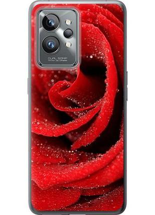 Чехол на realme gt2 pro красная роза из силикона fch_0154176