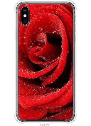 Чехол на iphone xs max красная роза из силикона fch_0154202