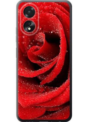 Чехол на oppo a18 красная роза из силикона fch_0154164