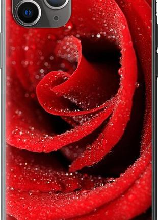 Чехол на iphone 11 pro max красная роза из пластика fch_0154103