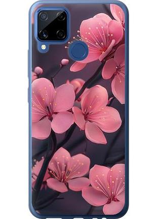 Чехол на realme c15 пурпурная сакура из силикона fch_0150002