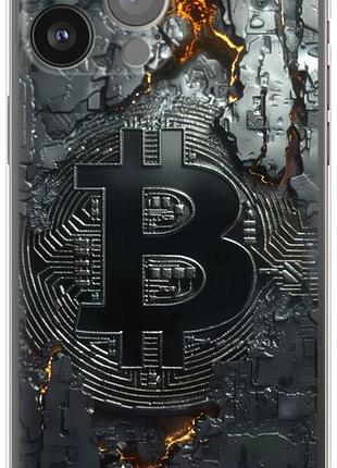 Чехол на iphone 13 pro max раскаленный биткойн из силикона fch_0150509