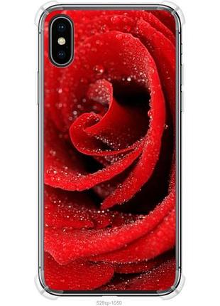 Чехол на iphone x красная роза из силикона fch_0154178
