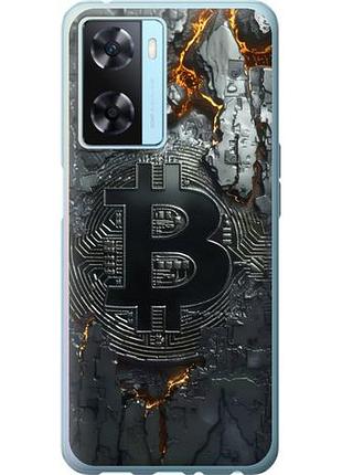 Чехол на oppo a57s раскаленный биткойн из силикона fch_0150494