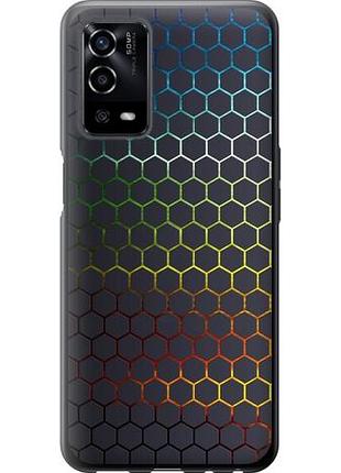 Чехол на oppo a55 переливающиеся соты из силикона fch_0152025