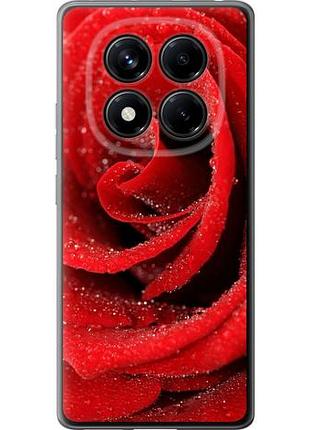 Чехол на xiaomi redmi note 14 pro 4g красная роза из силикона fch_0154152