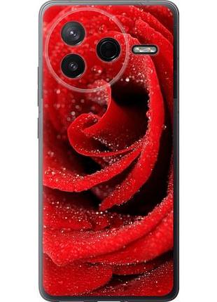 Чехол на xiaomi poco f7 pro красная роза из силикона fch_0154196