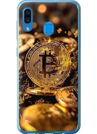 Чехол на samsung galaxy a30 2019 a305f золотая лихорадка биткойна из пластика fch_0138422