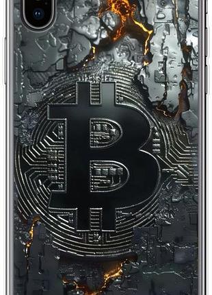 Чехол на iphone xs раскаленный биткойн из силикона fch_0150566