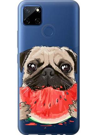 Чехол на realme cxiaomi 12 мопс и арбуз из силикона fch_0154802