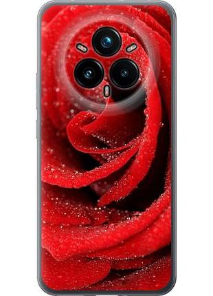 Чехол на realme 14 pro + красная роза из силикона fch_0154158