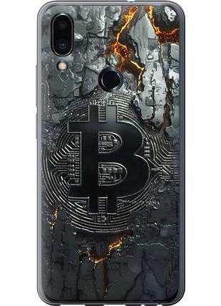 Чехол на meizu note 9 раскаленный биткойн из пластика fch_0150491