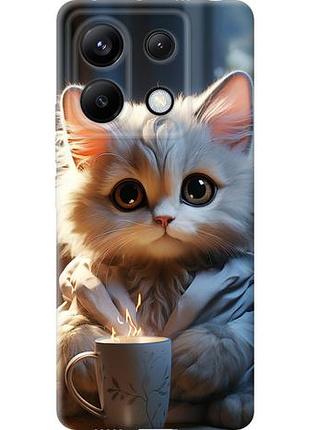 Чехол на xiaomi redmi note 13 pro 5g white cat из силикона fch_0153778
