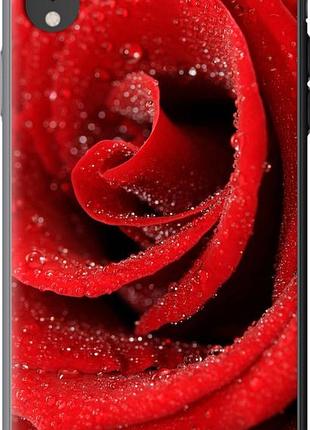 Чехол на iphone xr красная роза из силикона fch_0154203